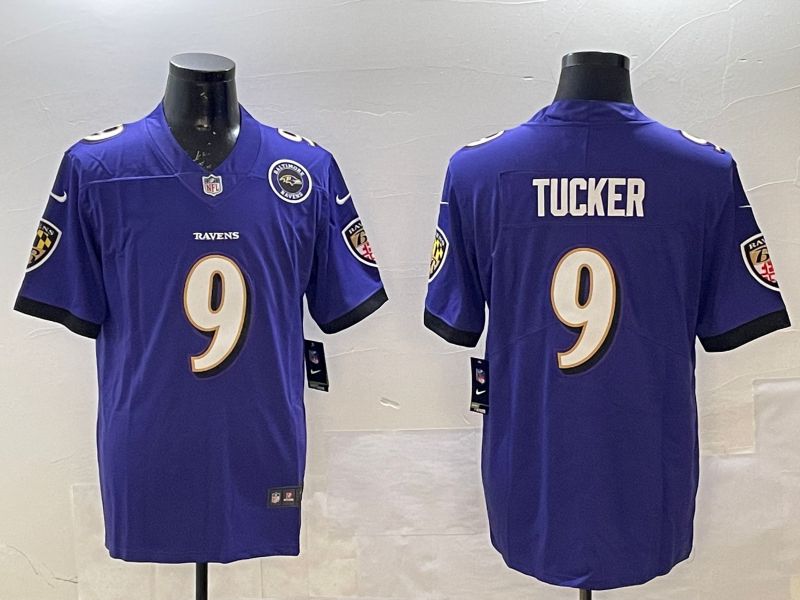 Men Baltimore Ravens #9 Tucker Purple Second generation 2024 Nike Limited NFL Jersey style 2